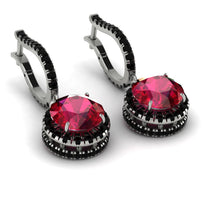 Hidden Halo Ruby Hoop Earrings - Catalina No. 42 image 1