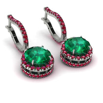 Hidden Halo Emerald Hoop Earrings - Catalina No. 51 image 1