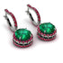 Hidden Halo Emerald Hoop Earrings - Catalina No. 51 image 1