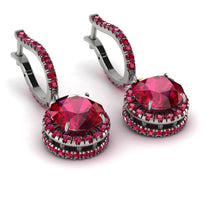 Hidden Halo Ruby Hoop Earrings - Catalina No. 57 image 1