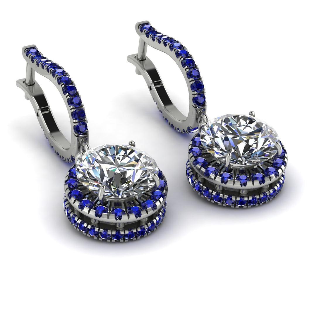 Hidden Halo Diamond Hoop Earrings - Catalina No. 63