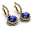 Hidden Halo Sapphire Hoop Earrings - Catalina No. 13