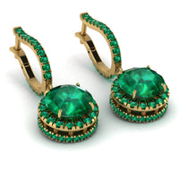 Hidden Halo Emerald Hoop Earrings - Catalina No. 19 image 1