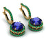 Hidden Halo Sapphire Hoop Earrings - Catalina No. 28