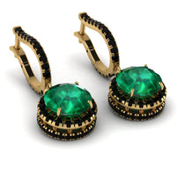 Hidden Halo Emerald Hoop Earrings - Catalina No. 34 image 1