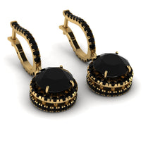Hidden Halo Black Diamond Hoop Earrings - Catalina No. 37 image 1