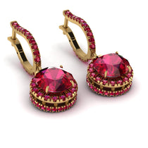 Hidden Halo Ruby Hoop Earrings - Catalina No. 55 image 1