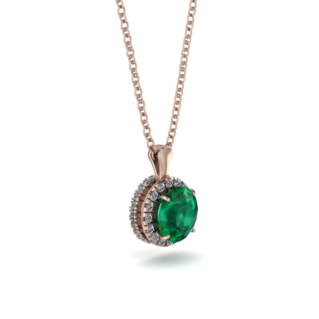Hidden Halo Emerald Necklace - Catalina No. 5