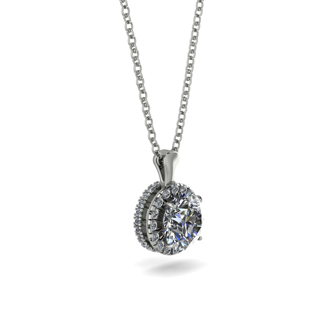 Hidden Halo Diamond Necklace - Catalina No. 3