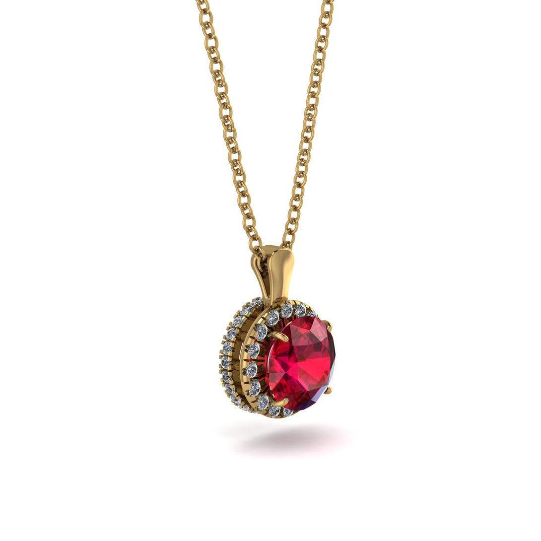 Hidden Halo Ruby Necklace - Catalina No. 10