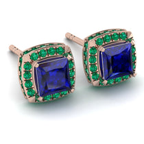 Hidden Halo Princess Sapphire Earrings - Georgia No. 29 image 1