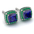 Hidden Halo Princess Sapphire Earrings - Georgia No. 30 image 1