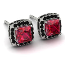 Hidden Halo Princess Ruby Earrings - Georgia No. 42 image 1