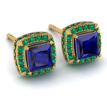 Hidden Halo Princess Sapphire Earrings - Georgia No. 28 image 1