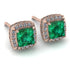 Hidden Halo Princess Emerald Earrings - Georgia No. 5