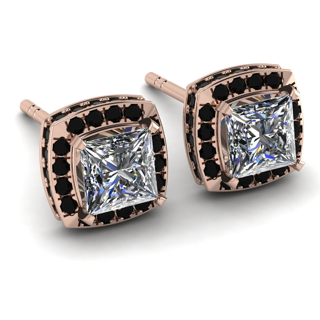Hidden Halo Princess Diamond Earrings - Georgia No. 32