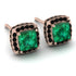 Hidden Halo Princess Emerald Earrings - Georgia No. 35