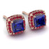 Hidden Halo Princess Sapphire Earrings - Georgia No. 59 image 1
