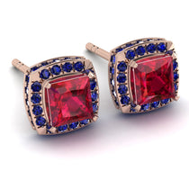 Hidden Halo Princess Ruby Earrings - Georgia No. 71 image 1