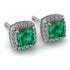 Hidden Halo Princess Emerald Earrings - Georgia No. 6