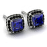 Hidden Halo Princess Sapphire Earrings - Georgia No. 45