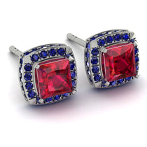 Hidden Halo Princess Ruby Earrings - Georgia No. 72 image 1