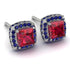 Hidden Halo Princess Ruby Earrings - Georgia No. 72