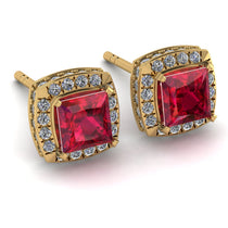 Hidden Halo Princess Ruby Earrings - Georgia No. 10 image 1