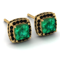 Hidden Halo Princess Emerald Earrings - Georgia No. 34 image 1