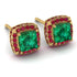 Hidden Halo Princess Emerald Earrings - Georgia No. 49 image 1
