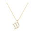 Shin - Hebrew Alef-Bet letter diamond Necklace - Shin letter