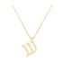 Shin - Hebrew Alef-Bet letter diamond Necklace - Shin letter