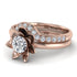 Lotus Rose Gold Solitaire Bridal Set - 1 Carat Round Cut - Lotus no. 23