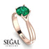 Solitaire Twist Shank Emerald Ring - Eleanor No. 5