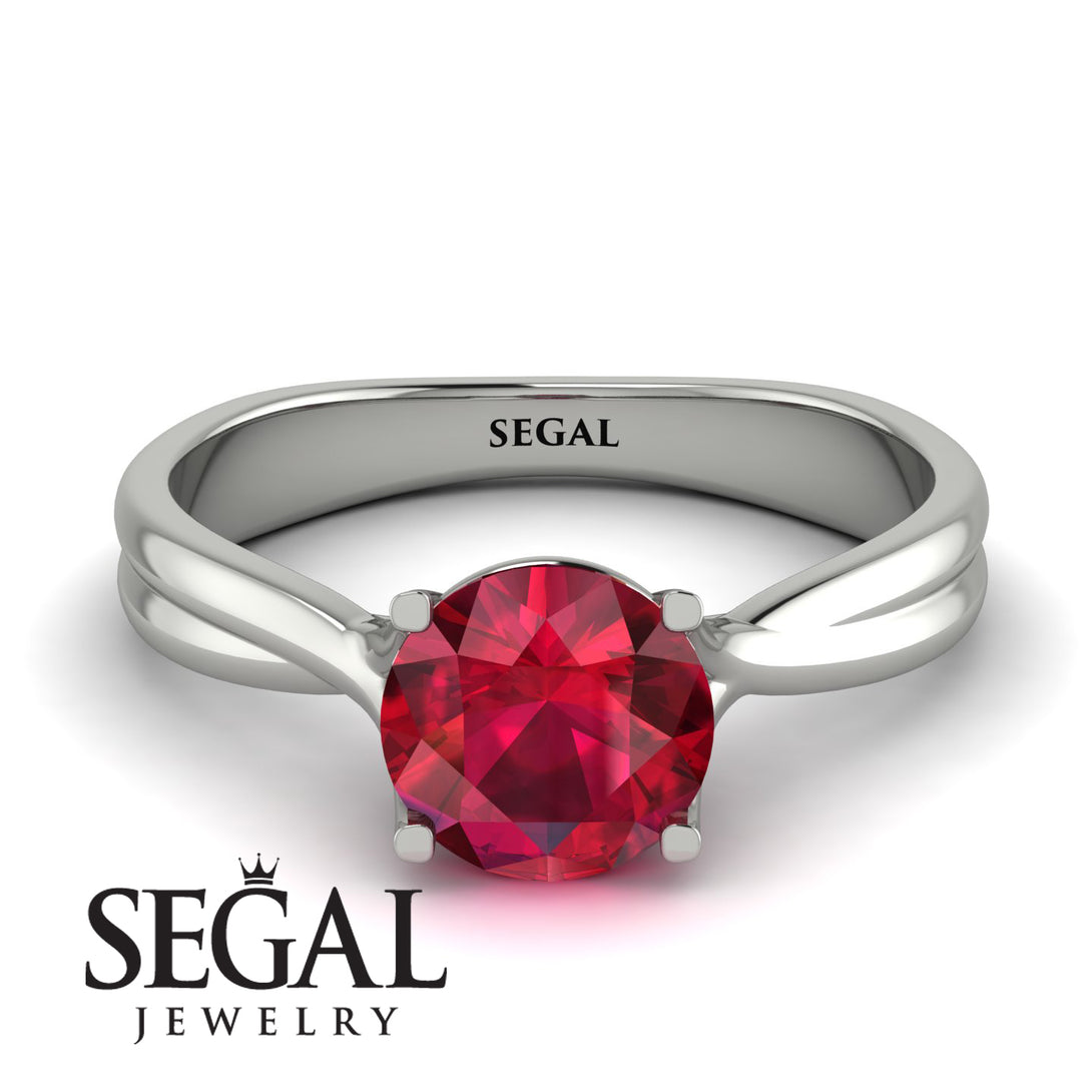 Solitaire Twist Shank Ruby Ring - Eleanor No. 12