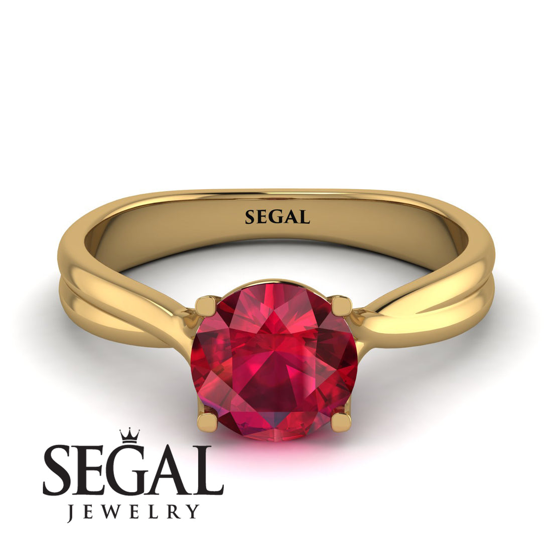 Solitaire Twist Shank Ruby Ring - Eleanor No. 10