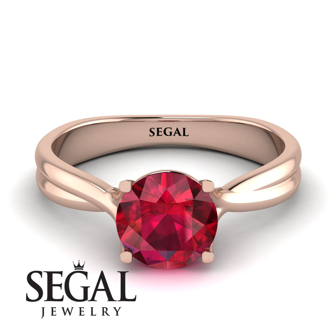 Solitaire Twist Shank Ruby Ring - Eleanor No. 11