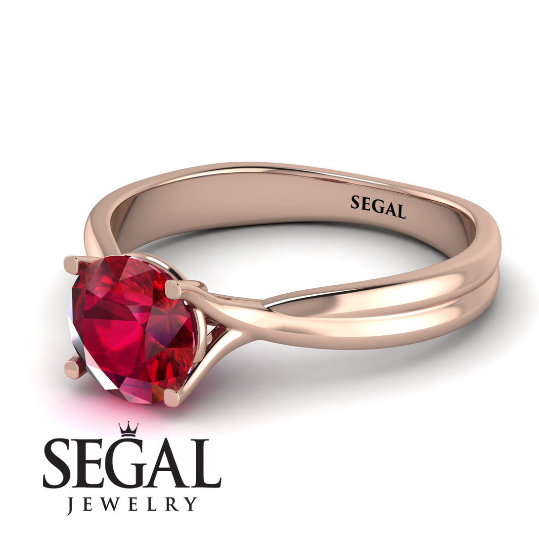 Solitaire Twist Shank Ruby Ring - Eleanor No. 11