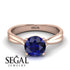 Solitaire Twist Shank Sapphire Ring - Eleanor No. 14