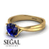 Solitaire Twist Shank Sapphire Ring - Eleanor No. 13