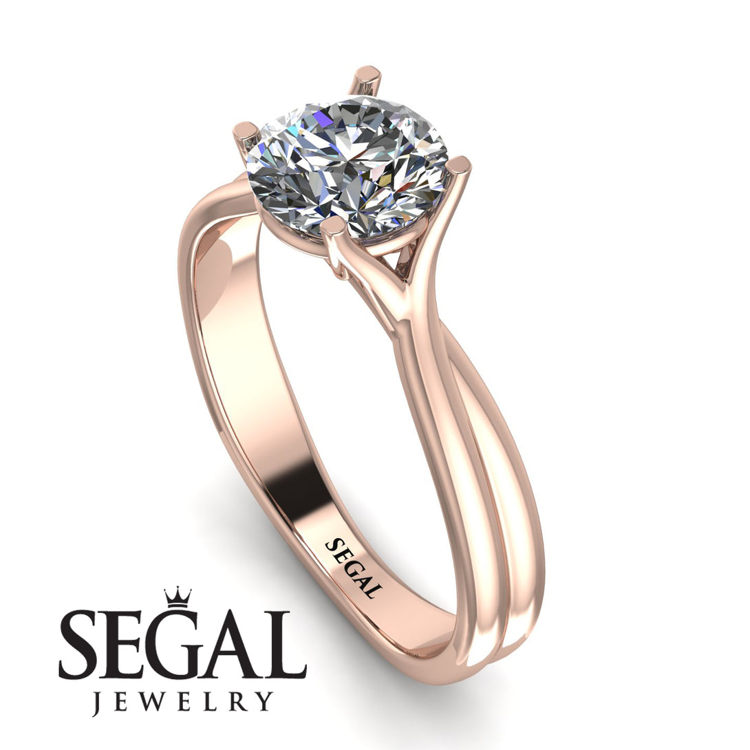 Solitaire Twist Shank Diamond Ring - Eleanor No. 2