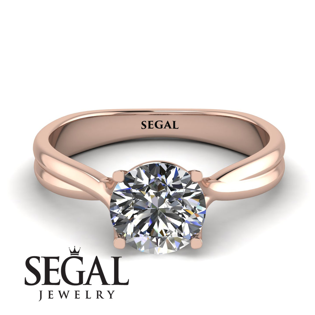 Solitaire Twist Shank Diamond Ring - Eleanor No. 2