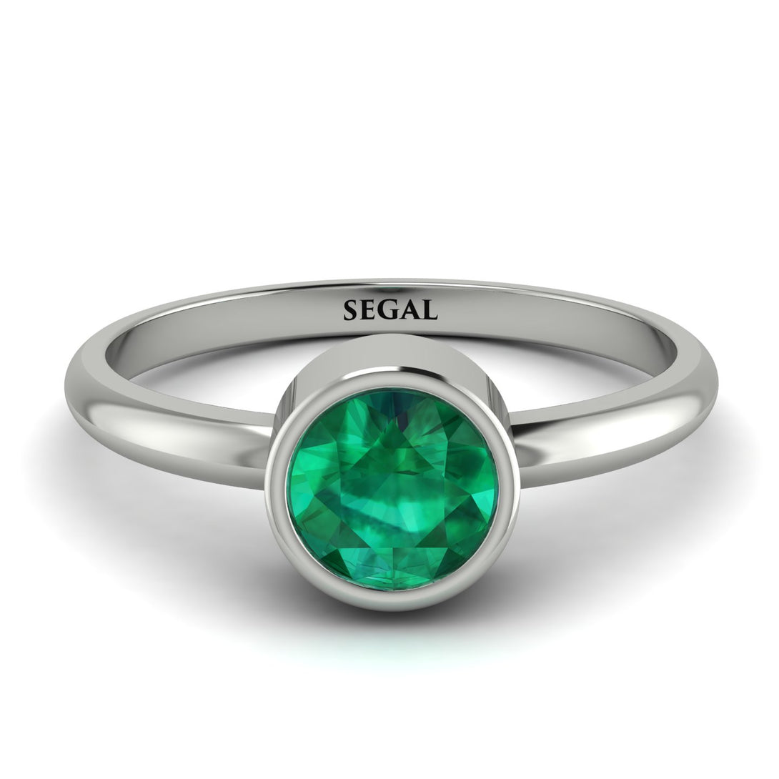 Solitaire Bezel Emerald Ring - Emerson No. 6