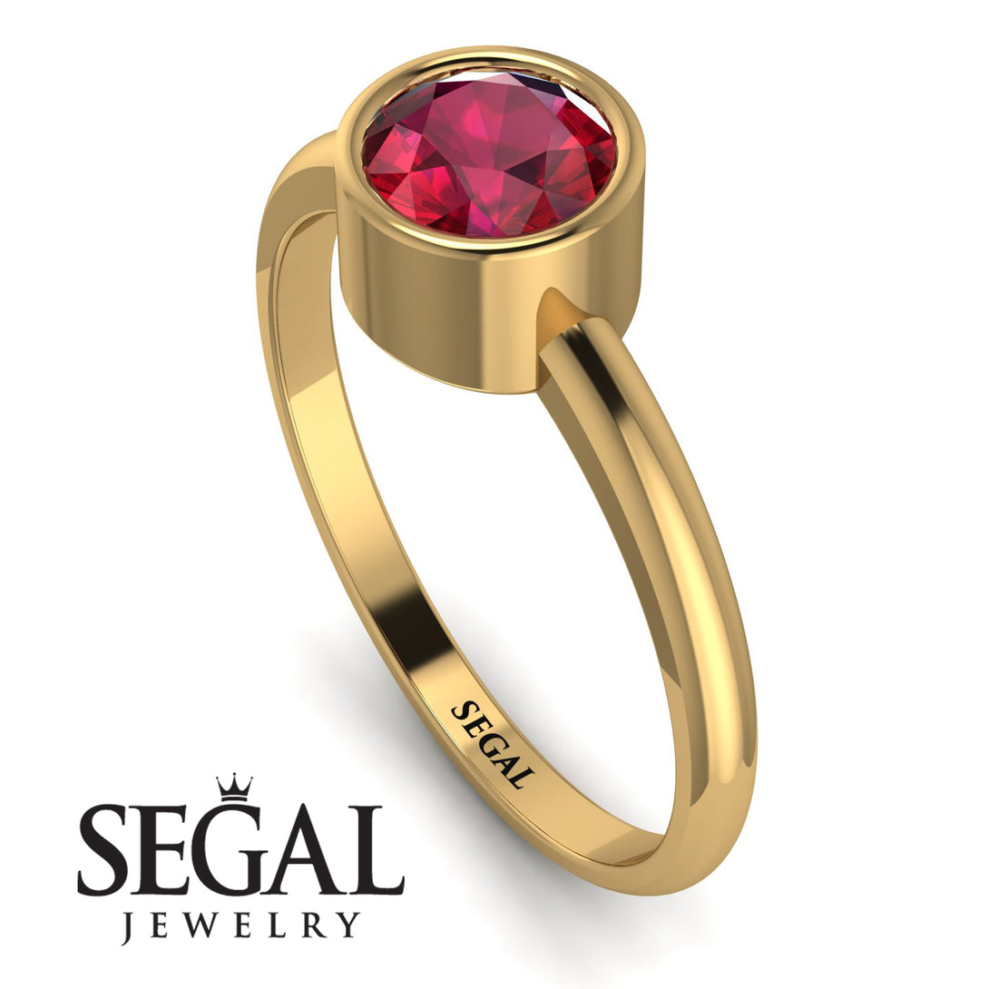 Solitaire Bezel Ruby Ring - Emerson No. 10