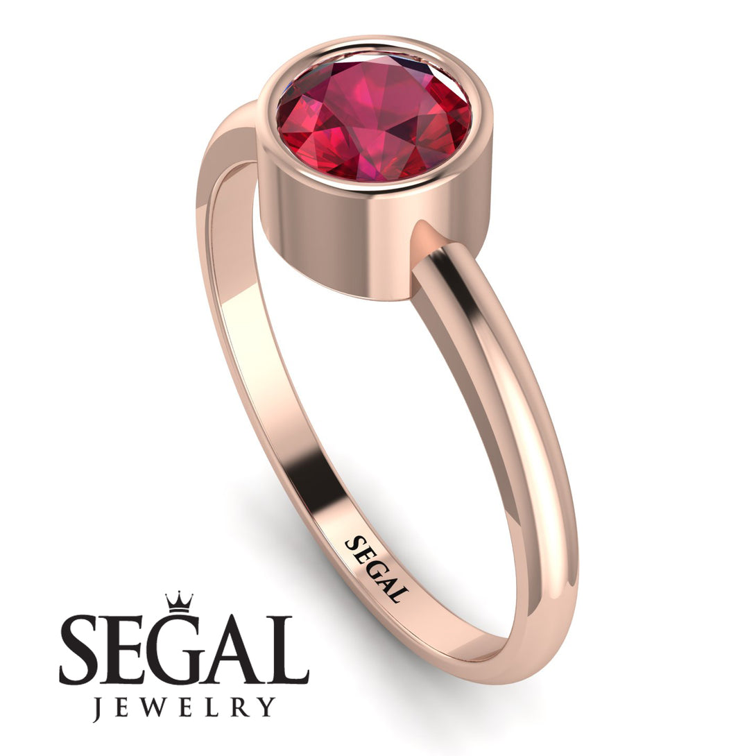 Solitaire Bezel Ruby Ring - Emerson No. 11