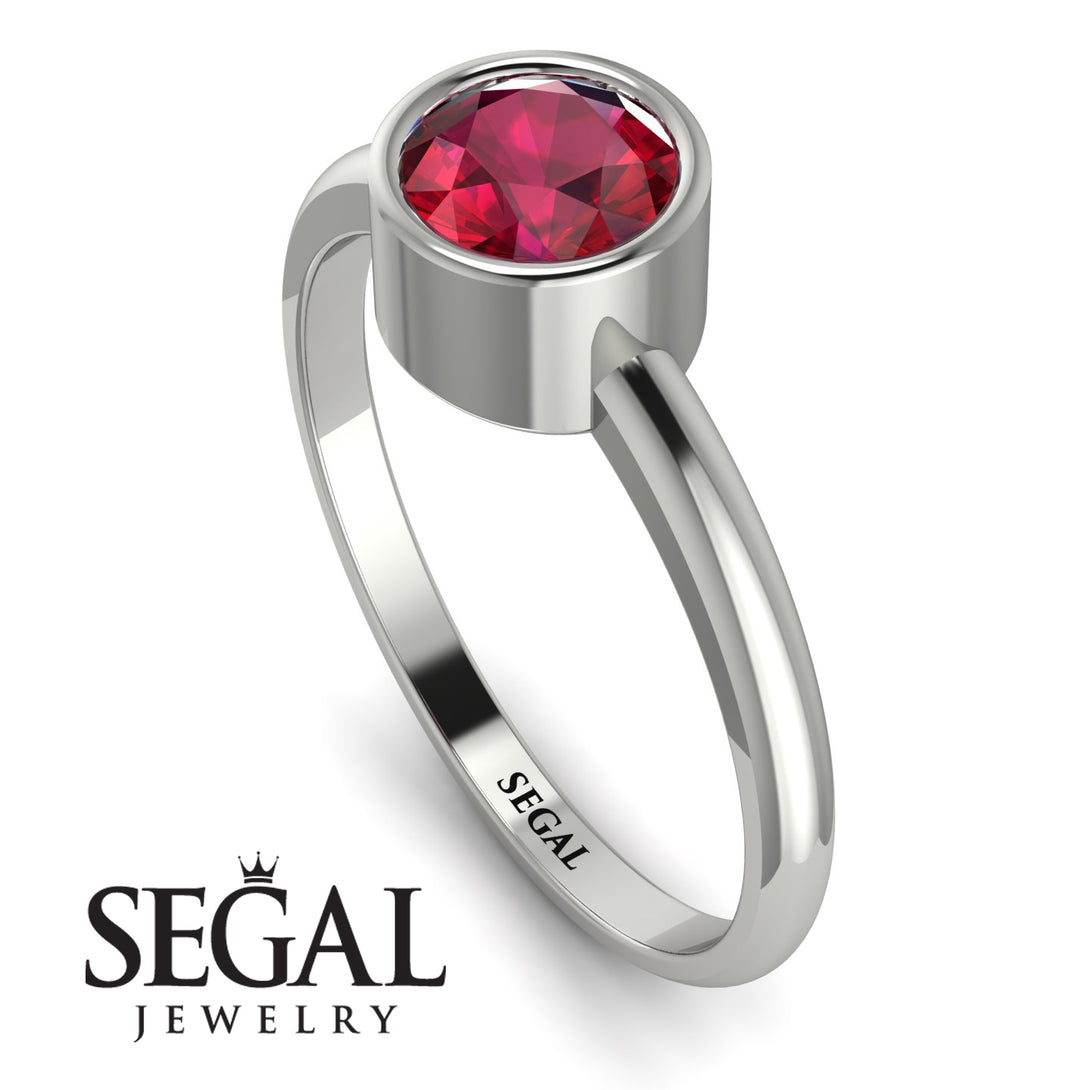 Solitaire Bezel Ruby Ring - Emerson No. 12