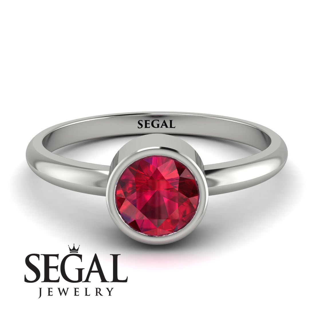 Solitaire Bezel Ruby Ring - Emerson No. 12