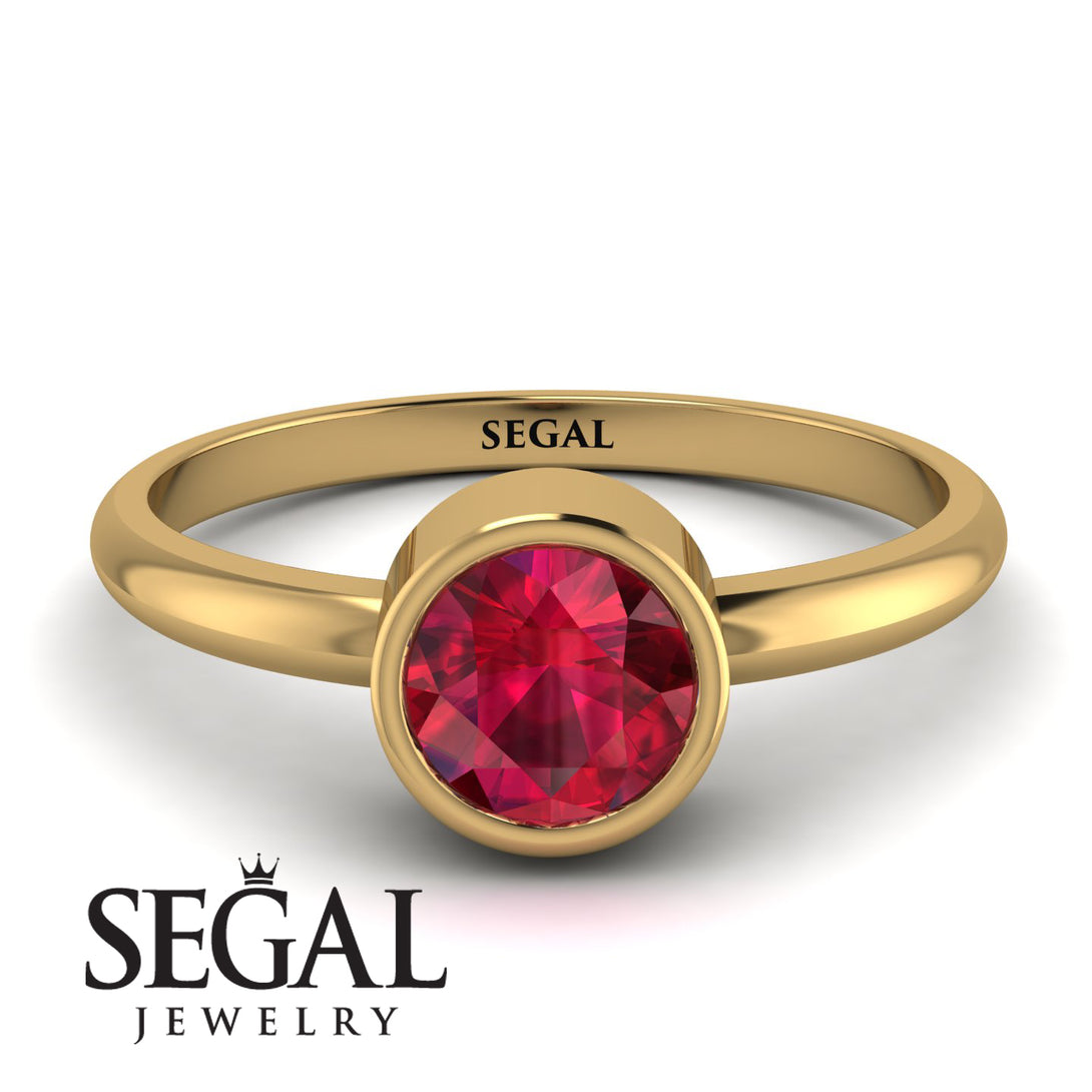 Solitaire Bezel Ruby Ring - Emerson No. 10