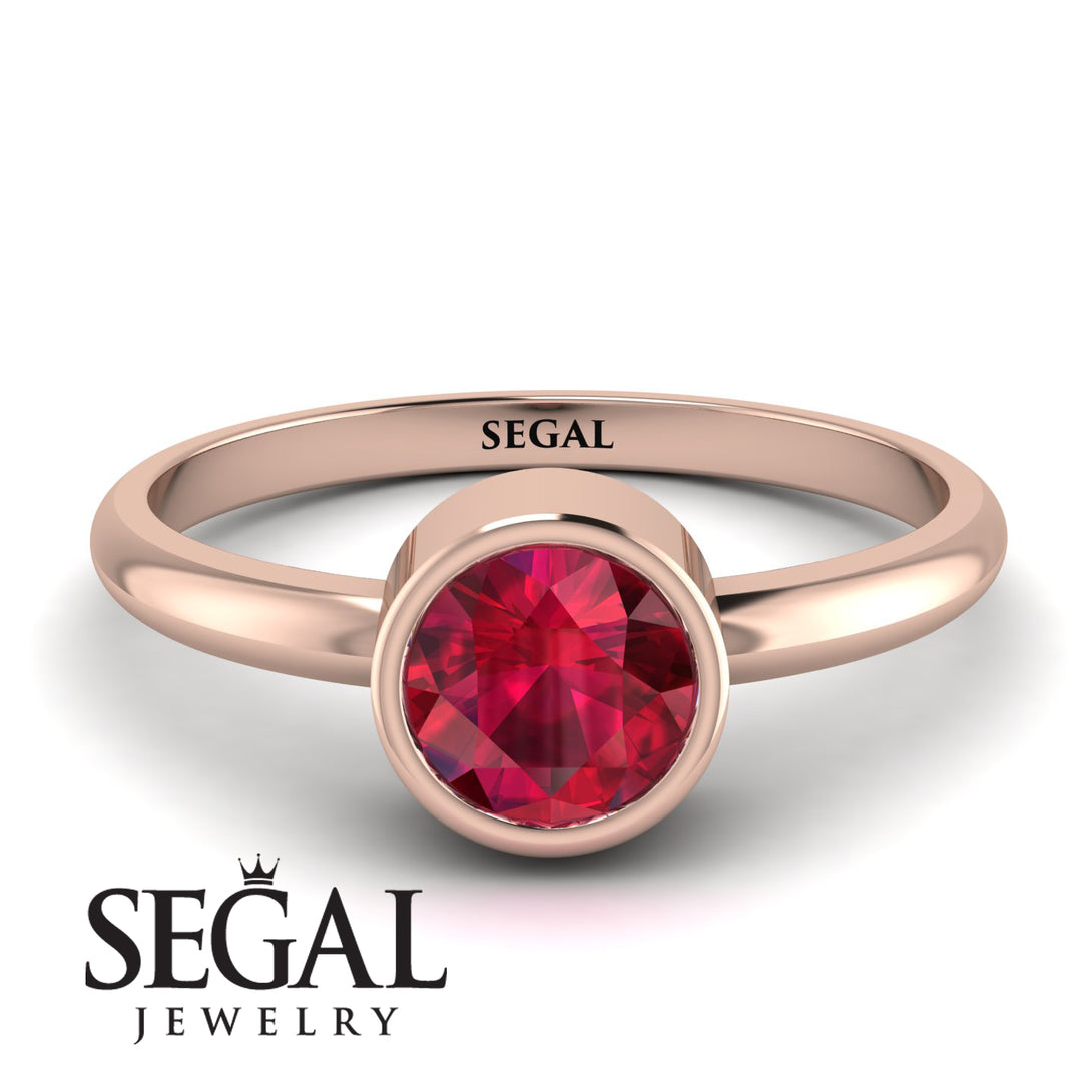 Solitaire Bezel Ruby Ring - Emerson No. 11