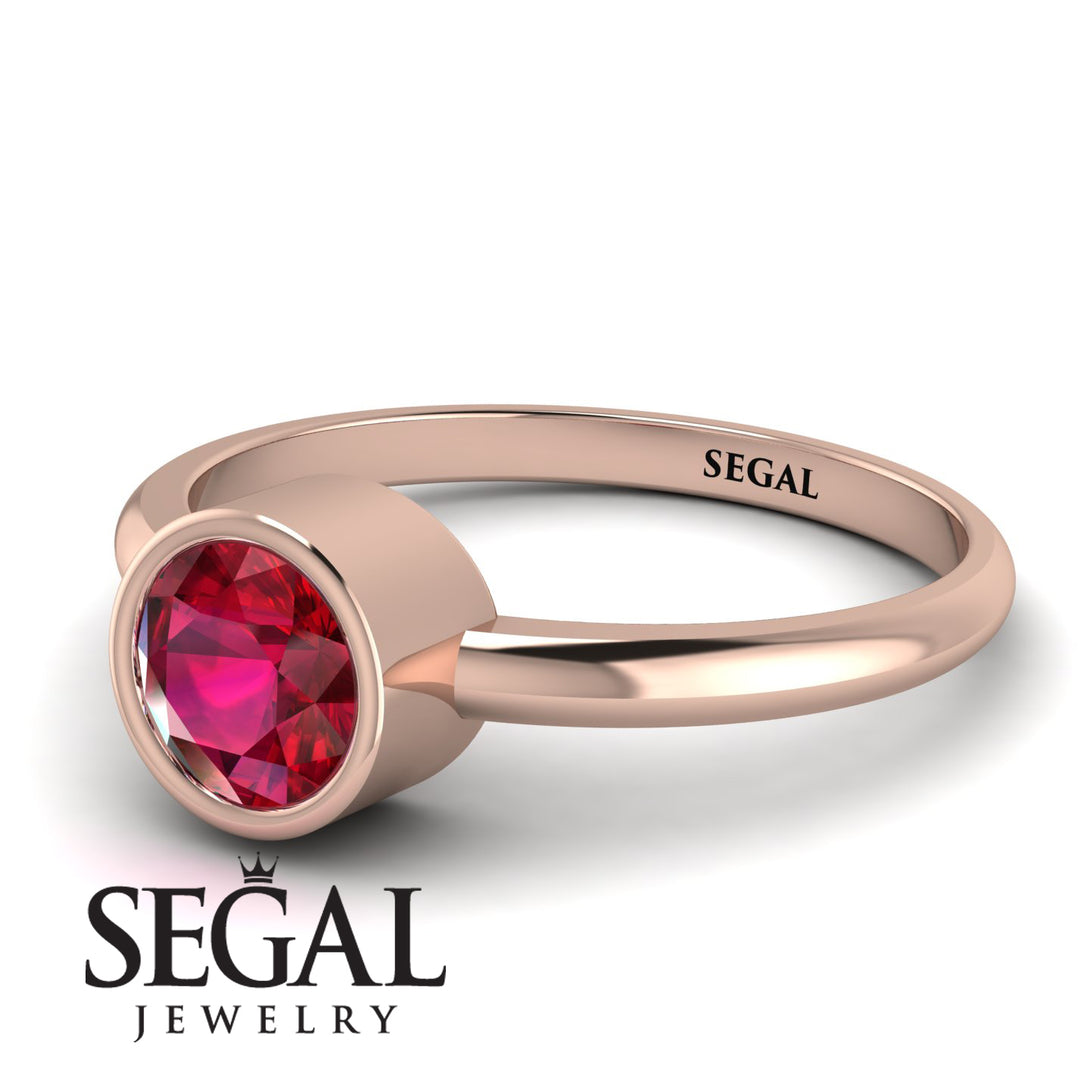 Solitaire Bezel Ruby Ring - Emerson No. 11